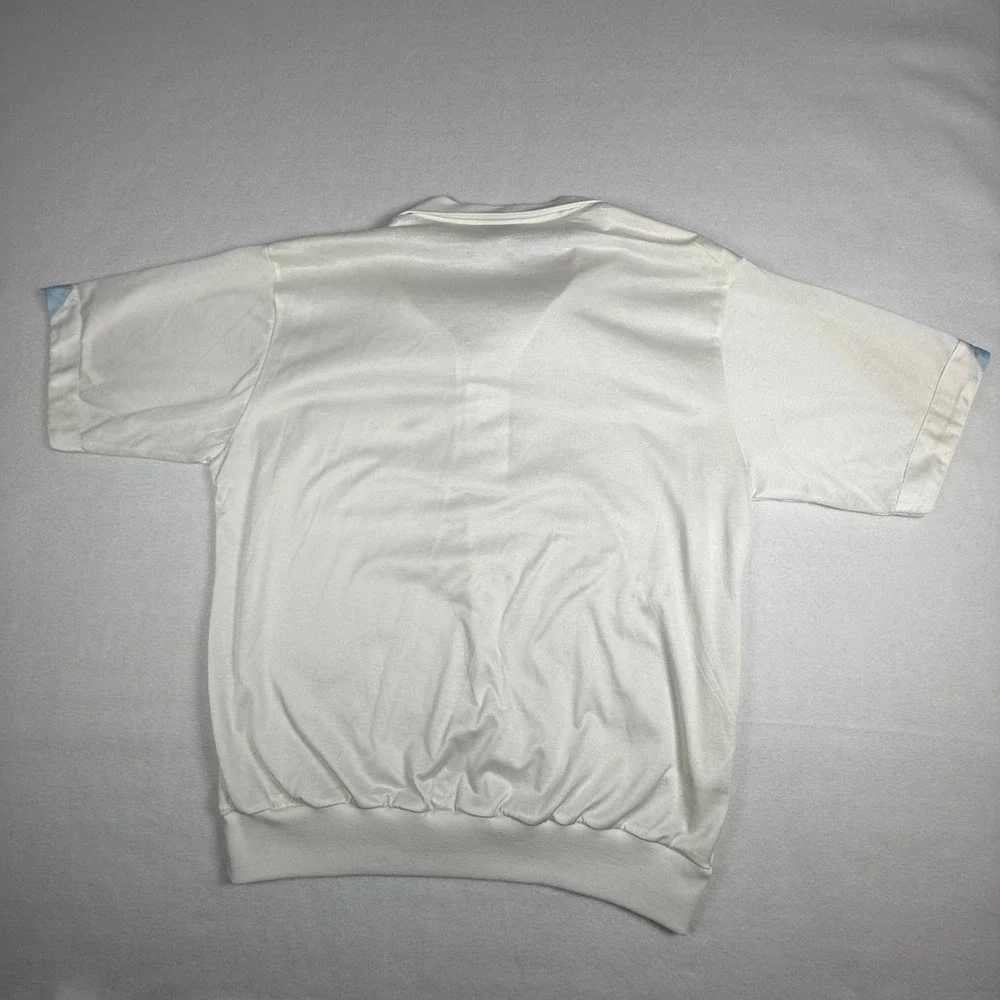 Vintage‎ Idletime Mens White Short Sleeve Polo Shirt L Golf Casual